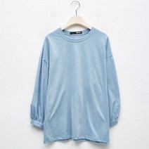 비엔엑스 여성용 데일리 루즈핏 심플 퍼프 긴팔 티셔츠 BU1TS011L0