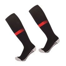 SNF 종아리포인트 미끄럼방지 축구양말 2켤레, 12 블랙레드