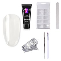 스위스녹스 셀프 네일 인조 손톱 연장 재료 베이직 폴리젤 클리어 4종 + 구성품 랜덤발송 세트, 1세트
