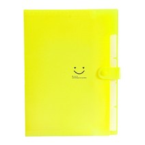스마일리 아코디언파일 5칸 A4, 옐로우, 1개