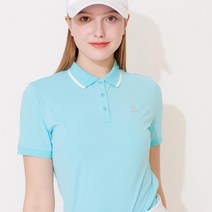 헤지스골프 여성용 PQ조직 솔리드 반팔 카라 티셔츠