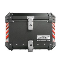 로부 파이크 트레커 모터사이클용 알루미늄 탑박스 이너라이너 등받이 풀옵션 45L + DIY 브라켓 + 악세사리 4종, 블랙