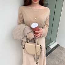 여성용 모모 스프링 입술넥 티