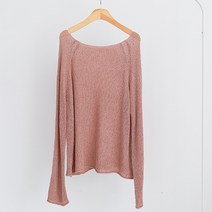 비비에모 여성용 입술넥 리엘리 아크릴 니트 티셔츠 01347