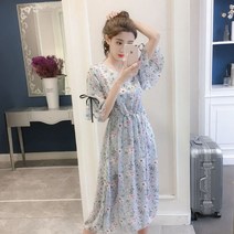 안다로미 썸머플라워 쉬폰 원피스