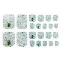 가비즈 젤 패디 네일 스티커 66p, 25 그린글리터링, 1세트