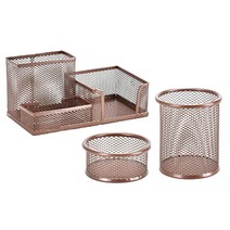 에버하우스 메탈 데스크 오거나이저 3종 세트, Free, 로즈 골드