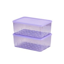 땡스소윤 냉동실 용기 밀폐용기 5호 1300ml 쿨라벤더, 2개입, 1개