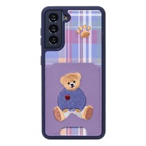 디자인스킨 하트 베어 자수 포켓 카드 휴대폰 케이스