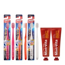 EBISU 마스터케어 칫솔 랜덤발송 3p + 스트롱 민트비타치약 120g 2p 세트, 1세트