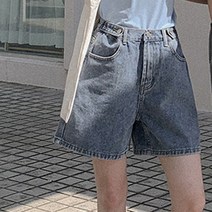 큐니걸스 여성용 비죠 4부 데님 쇼츠