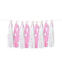 파티쇼 파티 장식 태슬수술 홀로그램 2종 x 10p 세트, 화이트, 핑크, 1세트