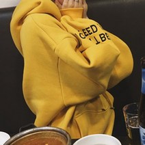 소매 레터링 포켓 오버핏 임산부 빅후드티 상의