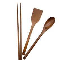 네오셰프 옻칠 조리도구 볶음스푼 소 + 미니뒤집개 + 튀김깃가락 세트, 브라운, 1세트