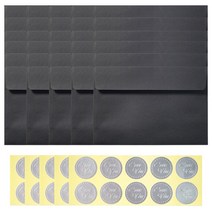 러브유원형스티커 50p + 청첩장 앤 엽서 봉투 50p 세트, 랜덤발송(스티커), 블랙(봉투), 1세트