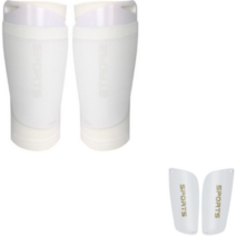 씨에스소울 스포츠 축구 풋살 포켓 일체형 정강이 슬리브 + 암살자 정강이 보호 신가드 세트, 화이트