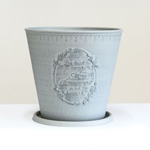 도시정원 엔틱 인테리어 높은원형 2422 화분, 그레이