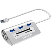 이엘 6in1 아이언 멀티허브 USB 3.0, 실버, E-H00036