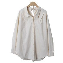 시크블랙 여성용 데리블 루즈 백리본 핀턱 블라우스 cpbl4812k28