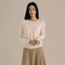 클라비스 여성용 촉감 소프트터치 라운드넥 풀오버 니트
