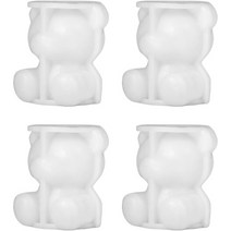 곰 실리콘 캐릭터 아이스 얼음틀 4p 세트, 화이트