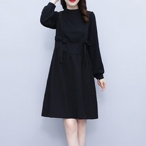 아뗄릭 하이 터틀넥 리본 핀턱 미디 원피스 01383