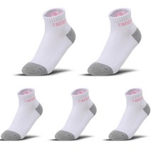 레노마 여성용 멀티 앵글 스포츠 양말 5p, 화이트