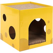 딩동펫 고양이 사각치즈 스크래쳐 하우스 소형, 혼합색상, 1개