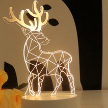 쿼르디 LED 아크릴 3D 무드등 스위치형, 사슴