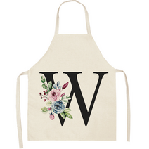알파벳 이니셜 앞치마 47 x 38 cm, 1개, W