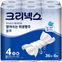 크리넥스 빨아쓰는 위생행주 블루 36매, 6개, 36개입