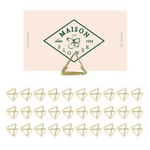 라이프스윗 다용도 메탈 삼각 메모 클립 노트 홀더 30p, 골드