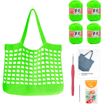 yarna 올리오 마켓 네트백 DIY 키트, 742 네온라임, 1세트