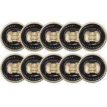 고급 큐빅 진주 보석 매듭 단추 25mm, 10개, 골드블랙