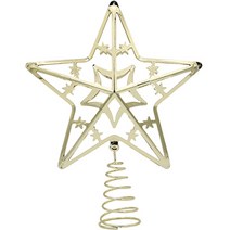 트리 위 스타 샤이닝 크리스마스 필수 트리 별장식, 골드