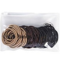 천사소녀 데일리 베이직 무매듭 머리끈 베이지 15p + 다크브라운 15p + 블랙 20p 세트