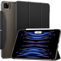 ESR 아이패드 스마트 슬림 커버 태블릿 케이스 EC266, 블랙