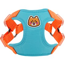 쉬즈곤 강아지 둥둥 원터치 하네스, 민트오렌지