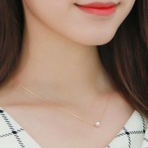 미니아트 14K GOLD 스와로브스키 크리스탈 진주 목걸이 + 쇼핑백
