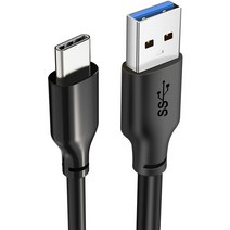 케이블타임 USB3.1 Gen1 to C타입 USB3 고속 충전 케이블 CA42, 0.25m, 블랙