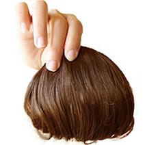 하이유니 웨이브 풀 뱅 앞머리 헤어피스, 라이트브라운