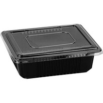 스완 국 찜 탕 도시락 일회용 실링 배달용기 23197 2000ml 검정색 뚜껑포함, 1개, 200개입