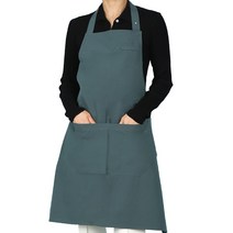 유폼 스틸버튼 목걸이형 코지 앞치마, 1개, 그린