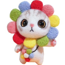 후니마켓 DIY 펠트 세트 고양이 105무지개, 혼합색상, 1세트