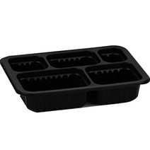 스완 국 찜 탕 도시락 일회 실링 배달용기 19143 3호 5칸 600ml 검정색, 100개입, 1개