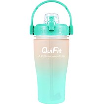 큐핏 헬스 트라이탄 레인보우 쉐이커보틀 Q11, 피치그린, 1L