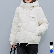 아뗄릭 여성용 앞뒤 포켓 캐주얼 숏 데일리 패딩 점퍼 01537
