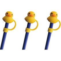 오달라 모아컵 디자인 실리콘 캐릭터 빨대 뚜껑 마개 캡 스토퍼, 3개, 노랑오리
