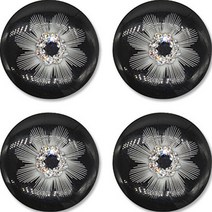 고급 큐빅 가디건 코트 단추 25mm, 4개, 꽃1(블랙)