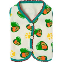 파스텔펫 반려동물 빈티지 패턴 기모 조끼, 오렌지